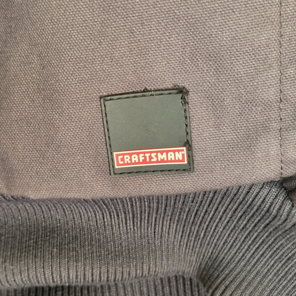 Craftsman Men's Carhartt Style Duck Canvas Hooded Quilted Work Jacket XL Gray